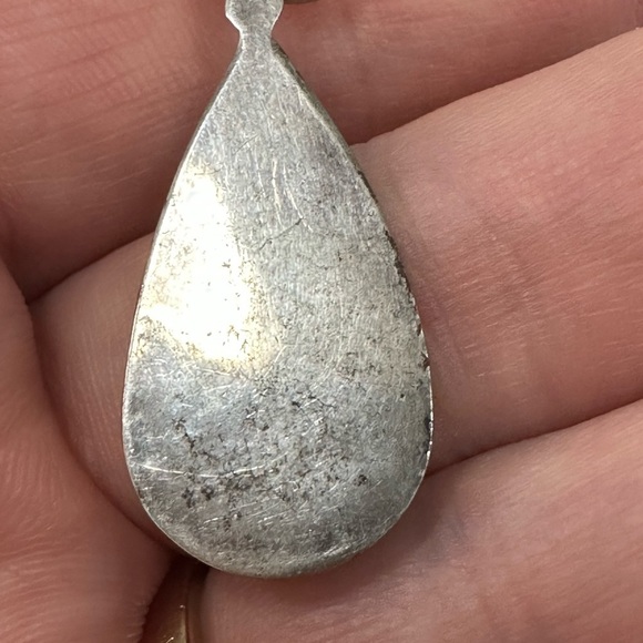 VINTAGE sterling silver teardrop pendant - Picture 7 of 7